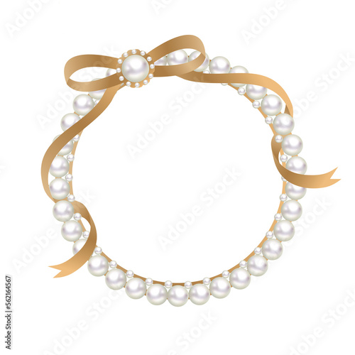 yellow pearl ribbon circle