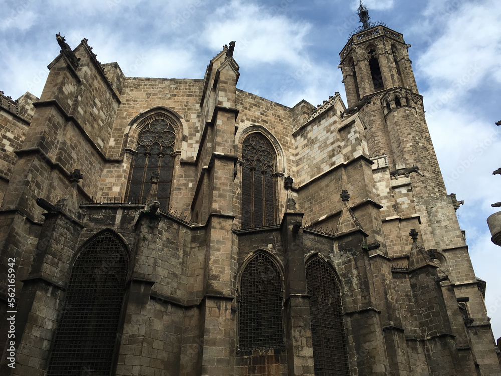 City street architecture in barcelona spain in summer