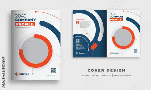 Company profile cover template, layout design, creative business brochure cover design,