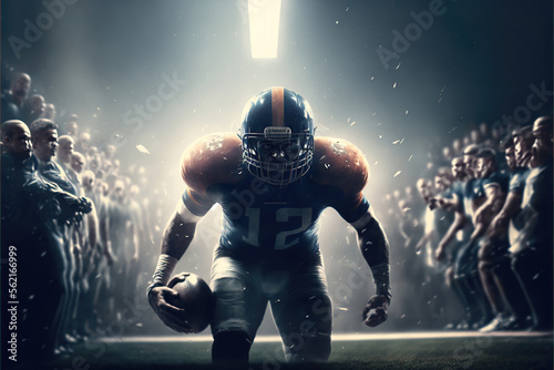 american football player in super bowl game, epic scene, generative ai © Gbor