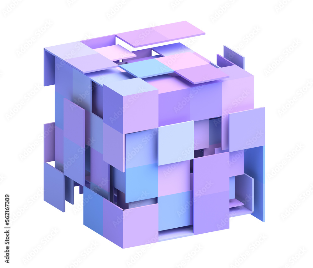 Colorful cubes, 3d render Colorful cubes, 3d render