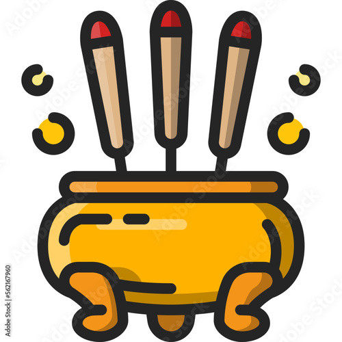 incense filled outline icon