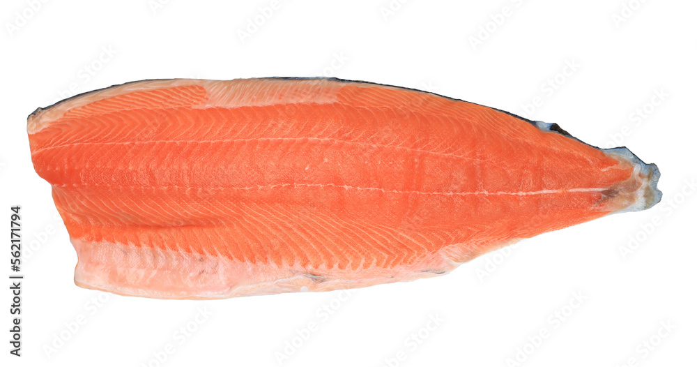 Raw salmon fillet isolated on white background Raw salmon fillet isolated on white background