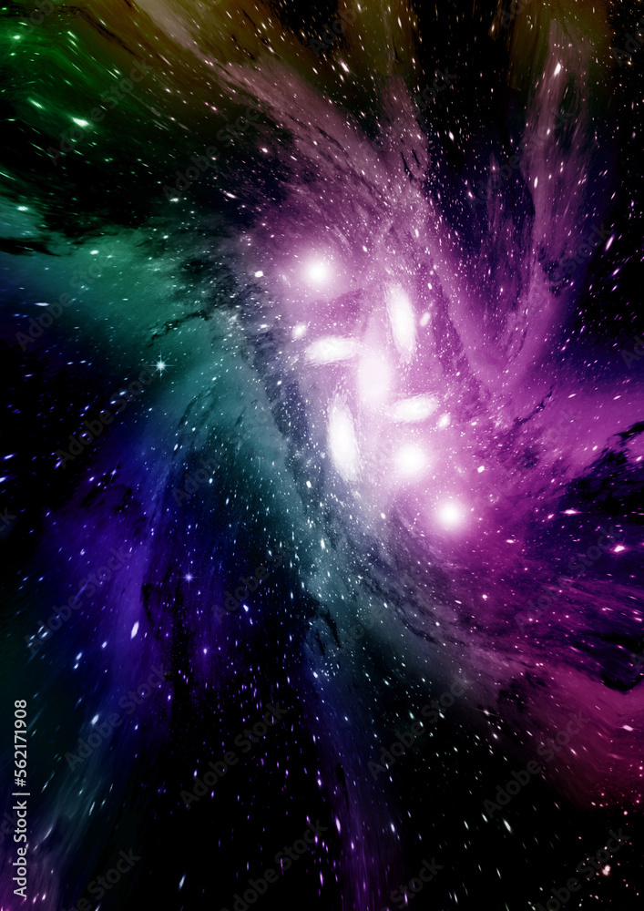 galaxy in a free space. 3D rendering