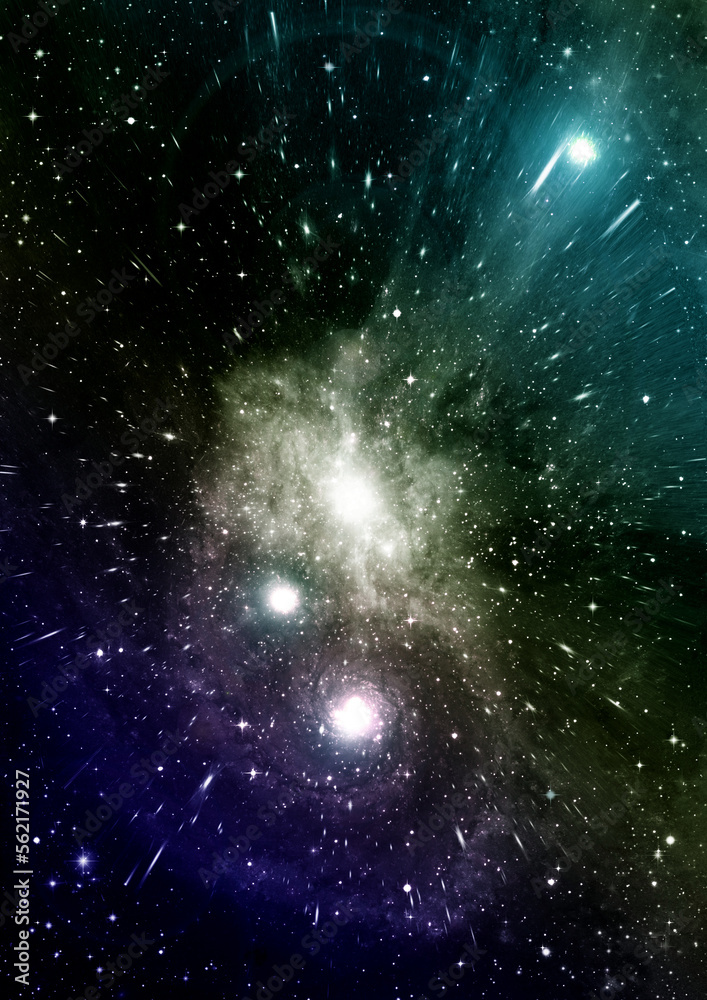 galaxy in a free space. 3D rendering