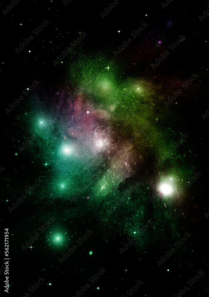 galaxy in a free space. 3D rendering