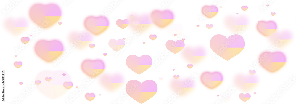 Hearts confetti bokeh purple