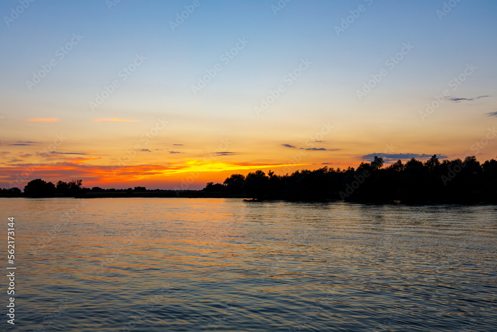 Sunset at Mila 23 in the Danube Delta in Romania Sunset at Mila 23 in the Danube Delta in Romania