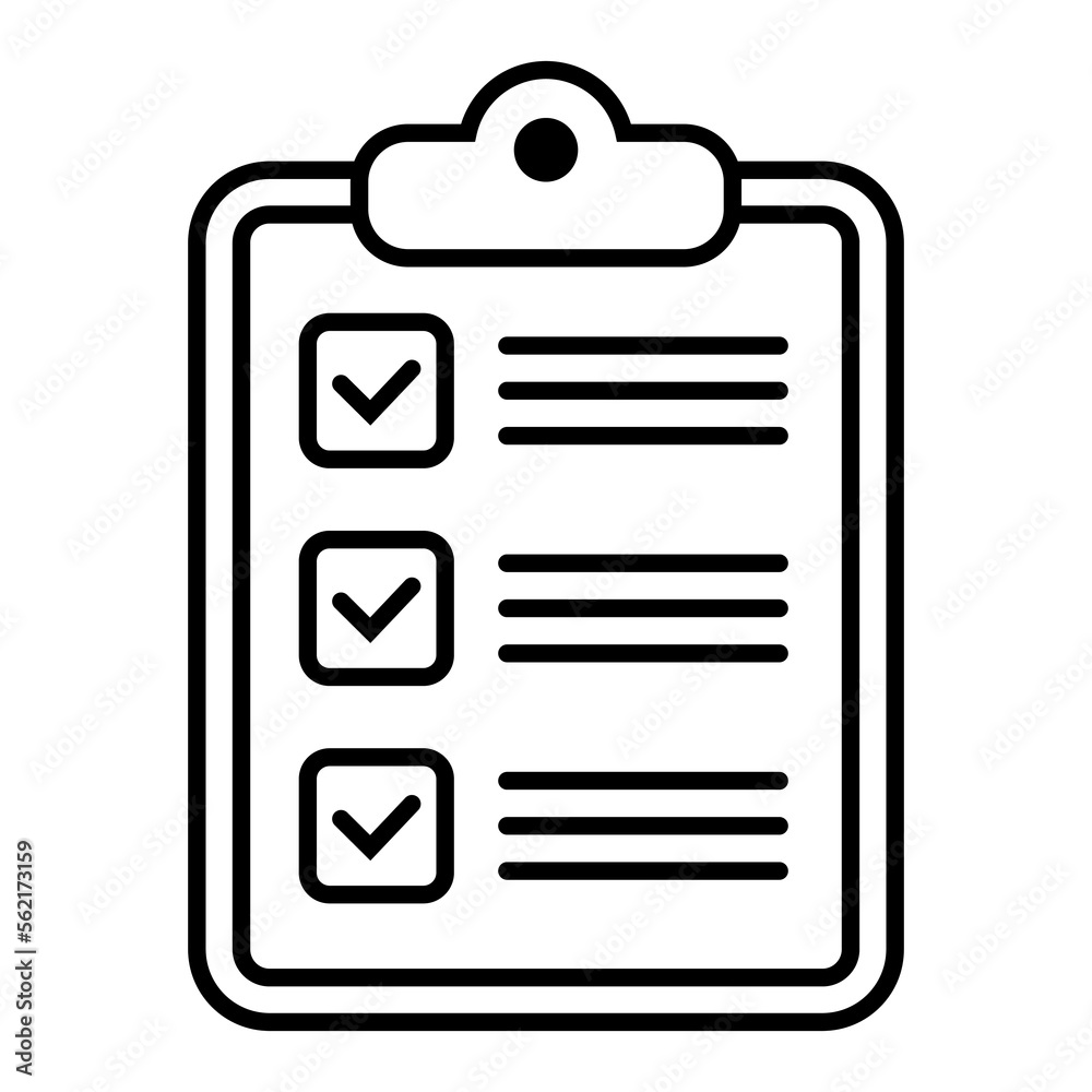 Clipboard line icon. Checklist symbol for web site and app design. Clipboard line icon. Checklist symbol for web site and app design.