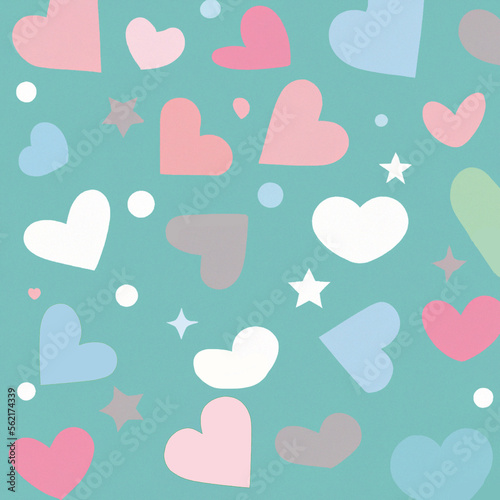 Wallpaper Mural pastel cute hearts background texture Torontodigital.ca
