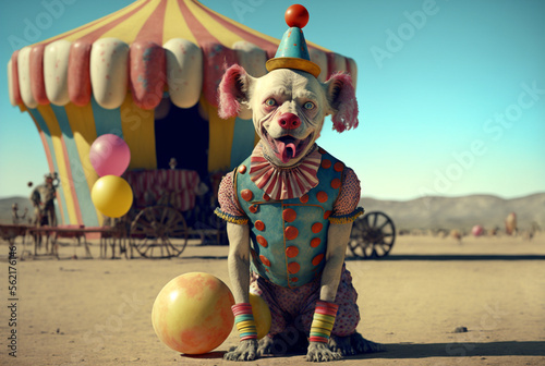 antasy vintage Circus carnival  for a circus show with acrobats, magicians, joker,animals and clowns. Welcome to the performance,generative ai. photo