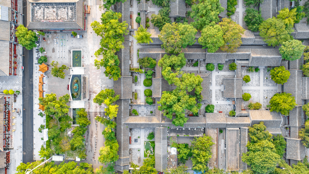 Aerial photography Zhengding Rongguo Mansion, Zhengding County, Shijiazhuang City, Hebei Province, China