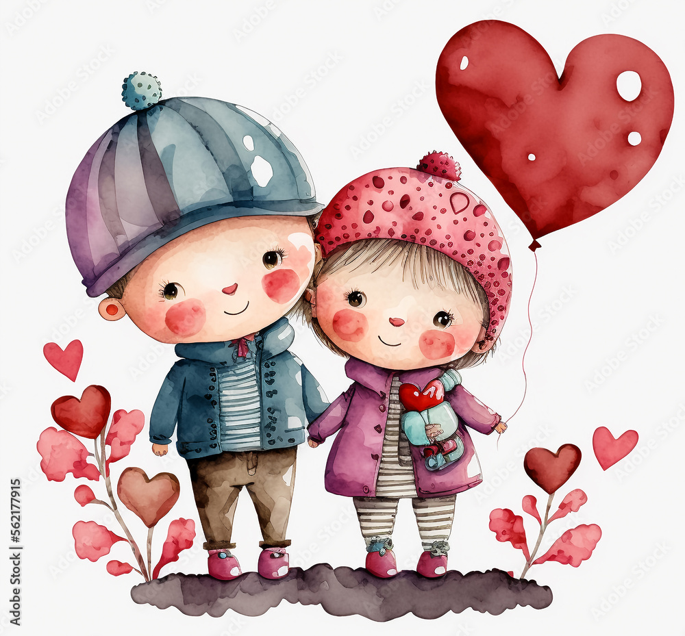 Girl And Boy In Love Holding Hands
