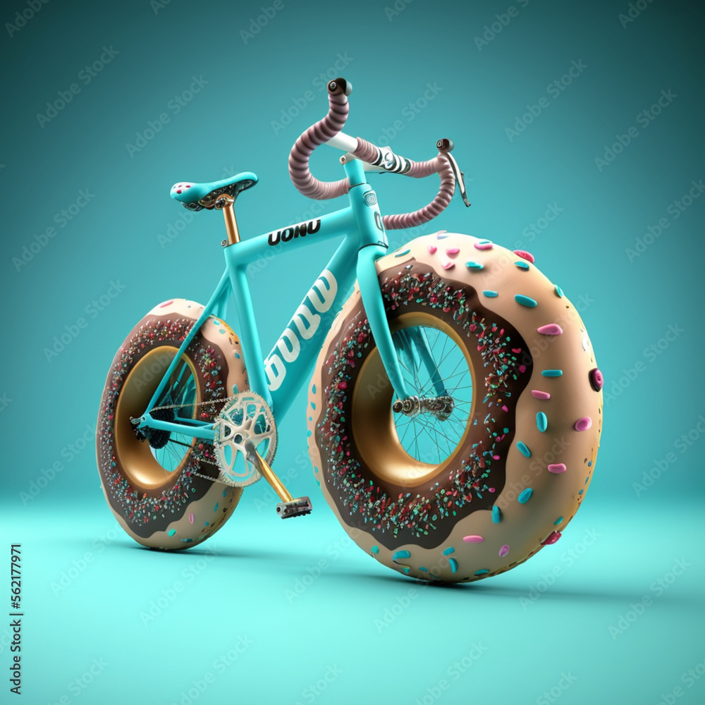 donut bike, Generative AI Stock Illustration Adobe Stock