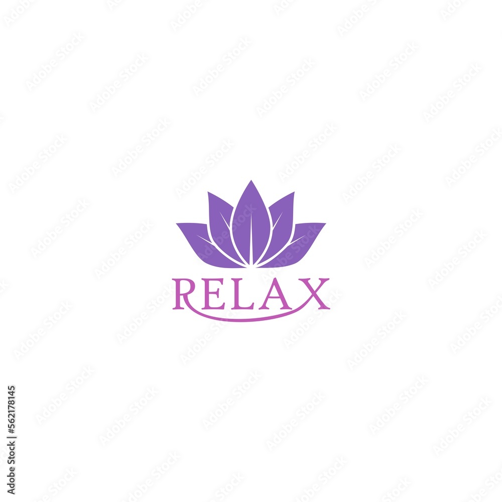 Relax lotus logo. Lotus flower icon isolated on white background Relax lotus logo. Lotus flower icon isolated on white background
