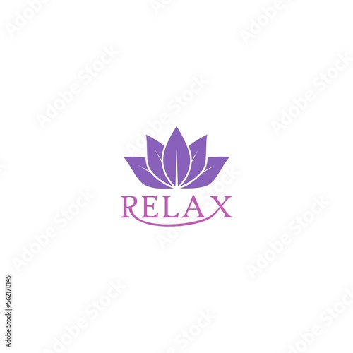 Relax lotus logo. Lotus flower icon isolated on white background