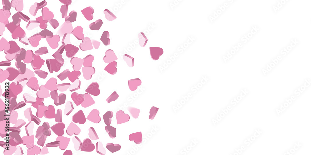 wave of love hearts illustration - valentines day design banner