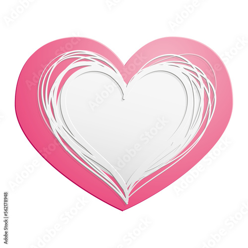 love paper heart isolated on a white background - valentines day design