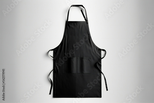 Black apron mockup, ai generated
