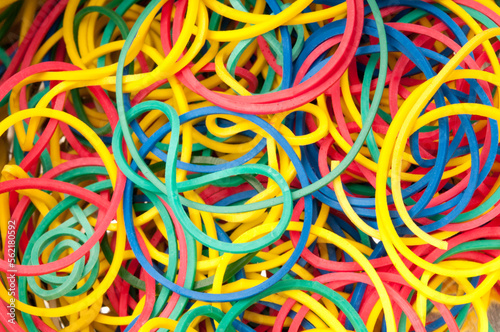 colorful rubber bands abstract background
