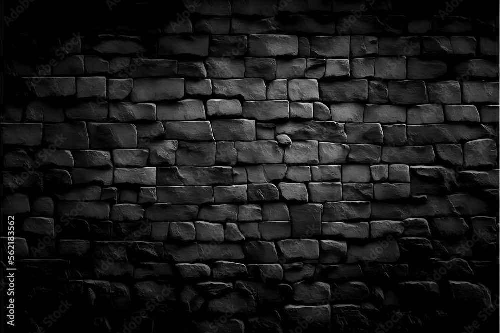 Fototapeta premium A brick wall with a hole in it - Generative AI