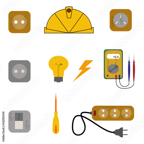 Electric  icons set