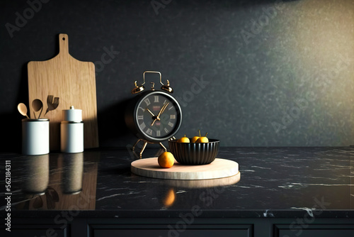 Fotografiet küche  modern  tisch  intergrund  zuhause  zähler  interieur  verwischen weiß si