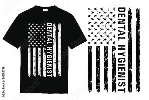 Dental Hygienist With USA Flag Design