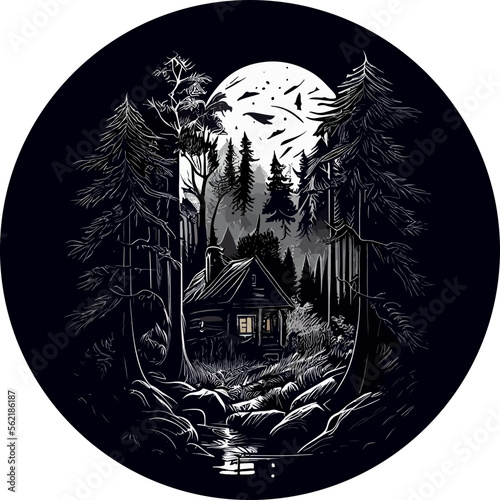 beautiful cabin in the forest