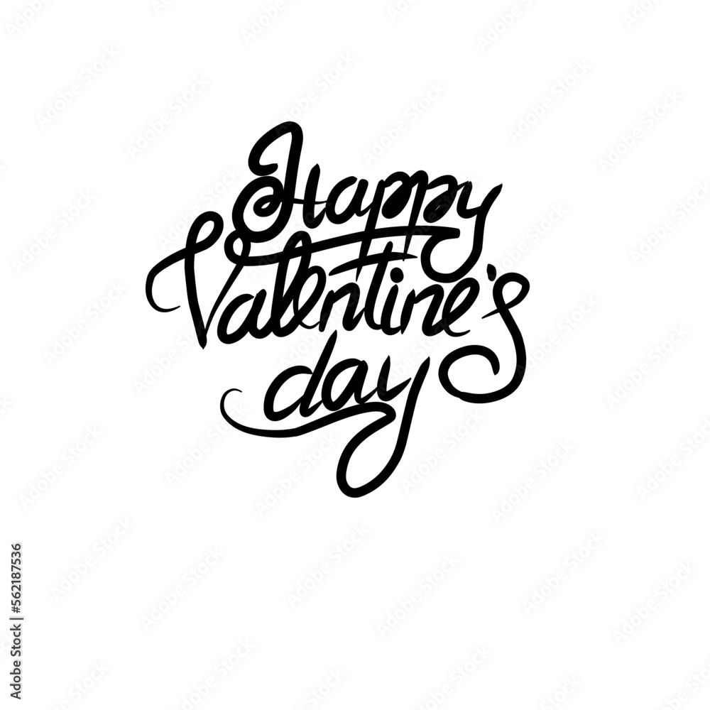 Happy valentines day hand drawn illustration