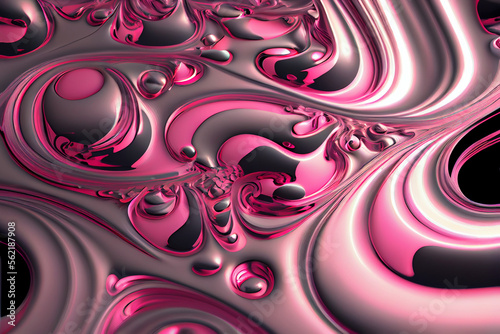 Pink and Silver Abstract Background. Generative ai