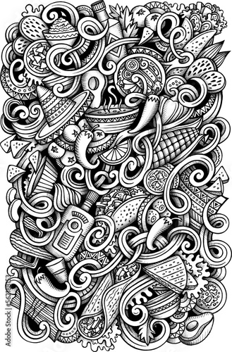 Mexican Cuisine doodle graphic hand-drawn illustration photo