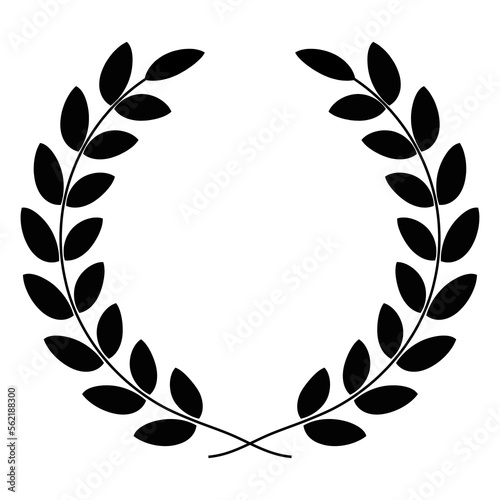 Foto Black laurel wreath symbol transparent.