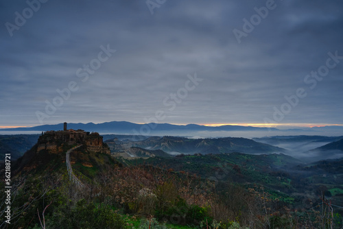 Foggy cloudy morning in Civita di Bagnoregio, Viterbo, Lazio, Italy