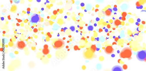 Sunburst and colorful confetti background frame illustration - in 3d png