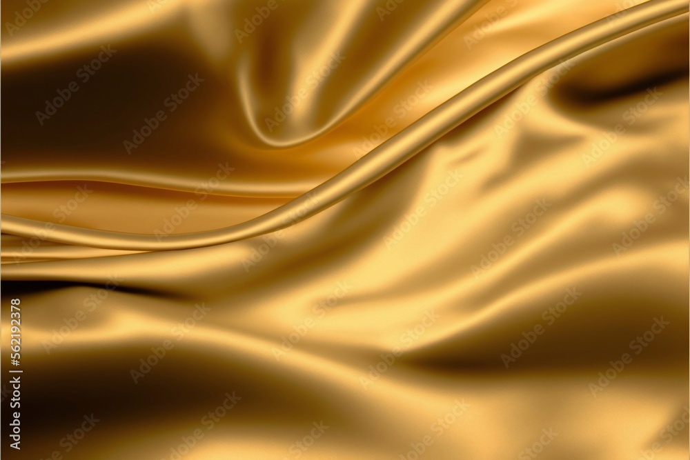 gold luxury silk background, Crumpled gold satin texture background or  elegant wallpaper design, background, Generative AI Stock Illustration