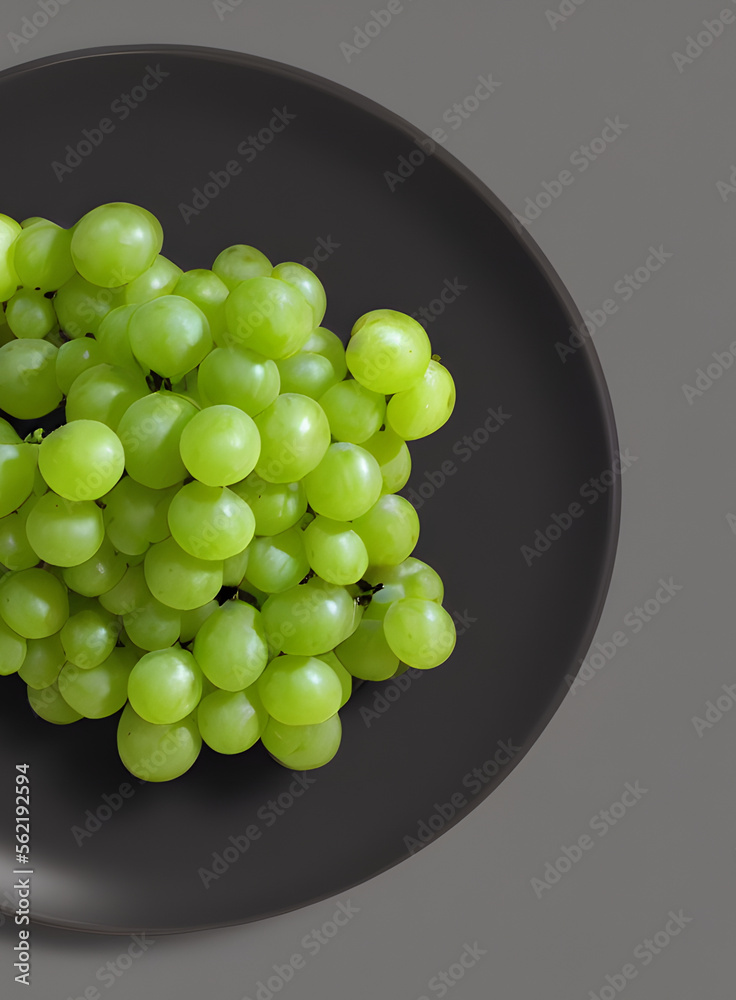 3d rendering illustration of green grapes, generative ai