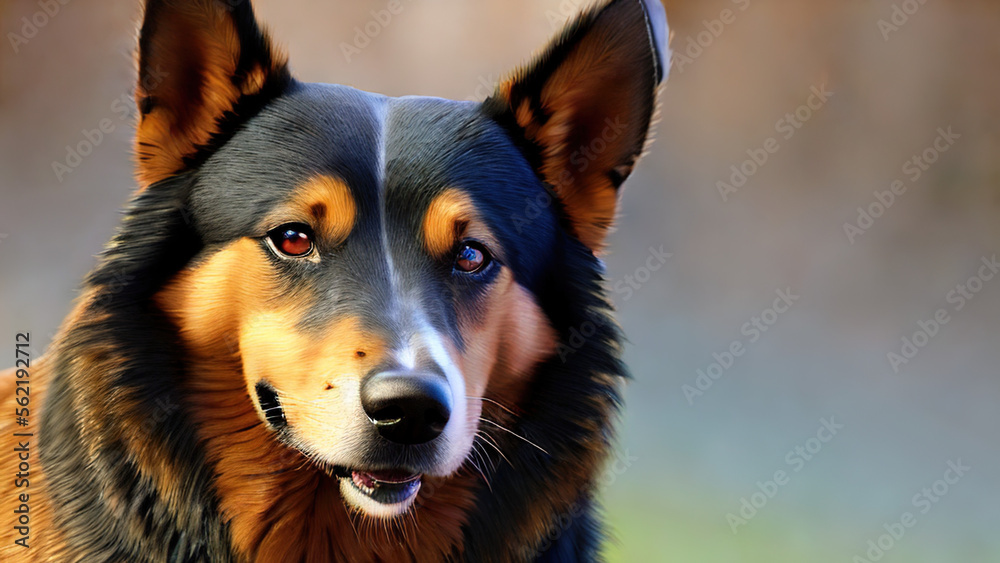 Obraz premium portrait of a dog, close-up, modern, Generative AI