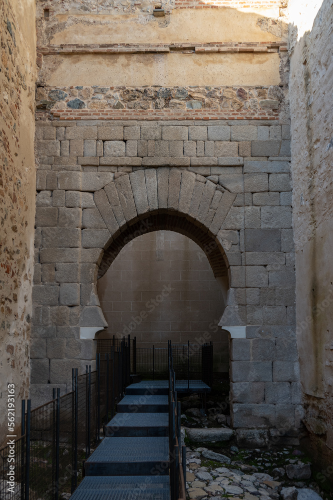 The Alcazaba of Badajoz, an ancient Moorish citadel in Extremadura, Spain