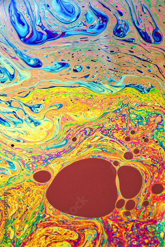 Abstrct colorful creation on a soap bubble photo