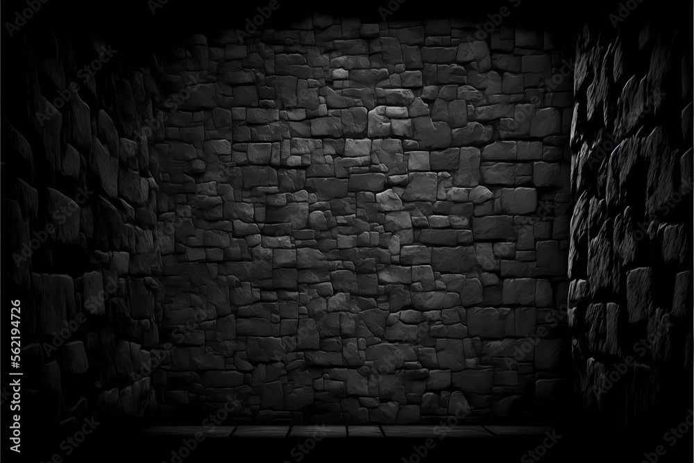 ﻿A stone wall with a hole in it - Generative AI