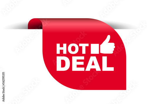 red vector illustration banner hot deal