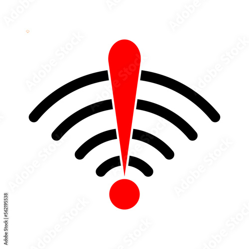 No wireless connection. Wifi error icon.