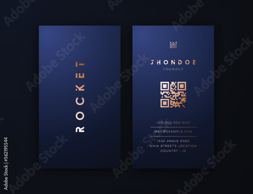 Vertical Business Card Editable Template