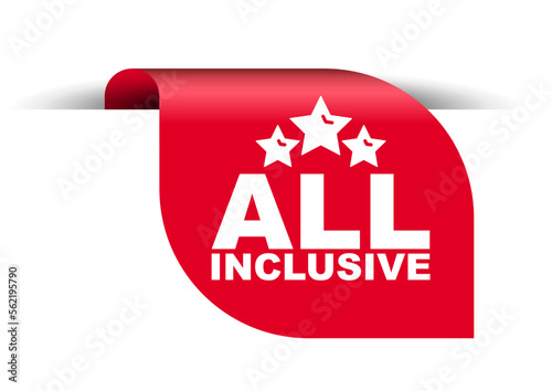 red vector illustration banner all inclusive