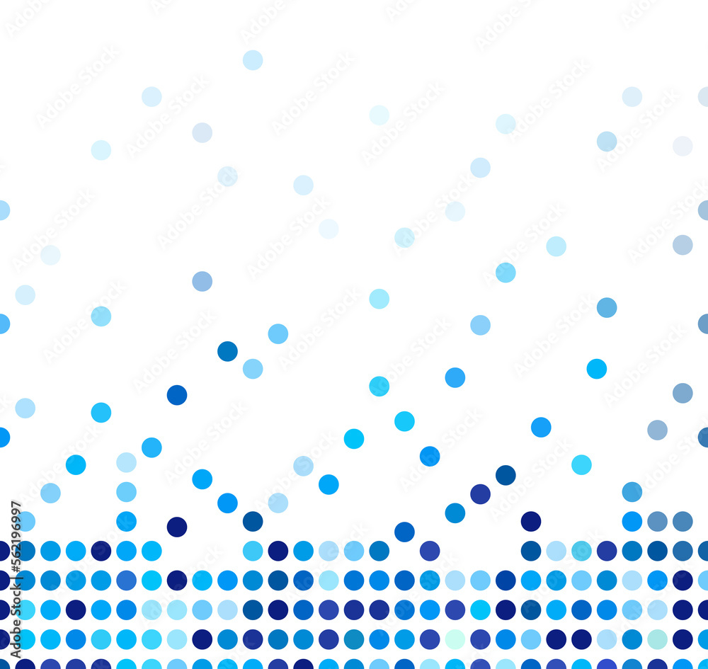 Mosaic background random dark and light blue circles, pattern of polka dots, neutral versatile pattern for business techno style design. 