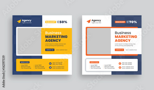 Online marketing lives webinar social media post, web banner template