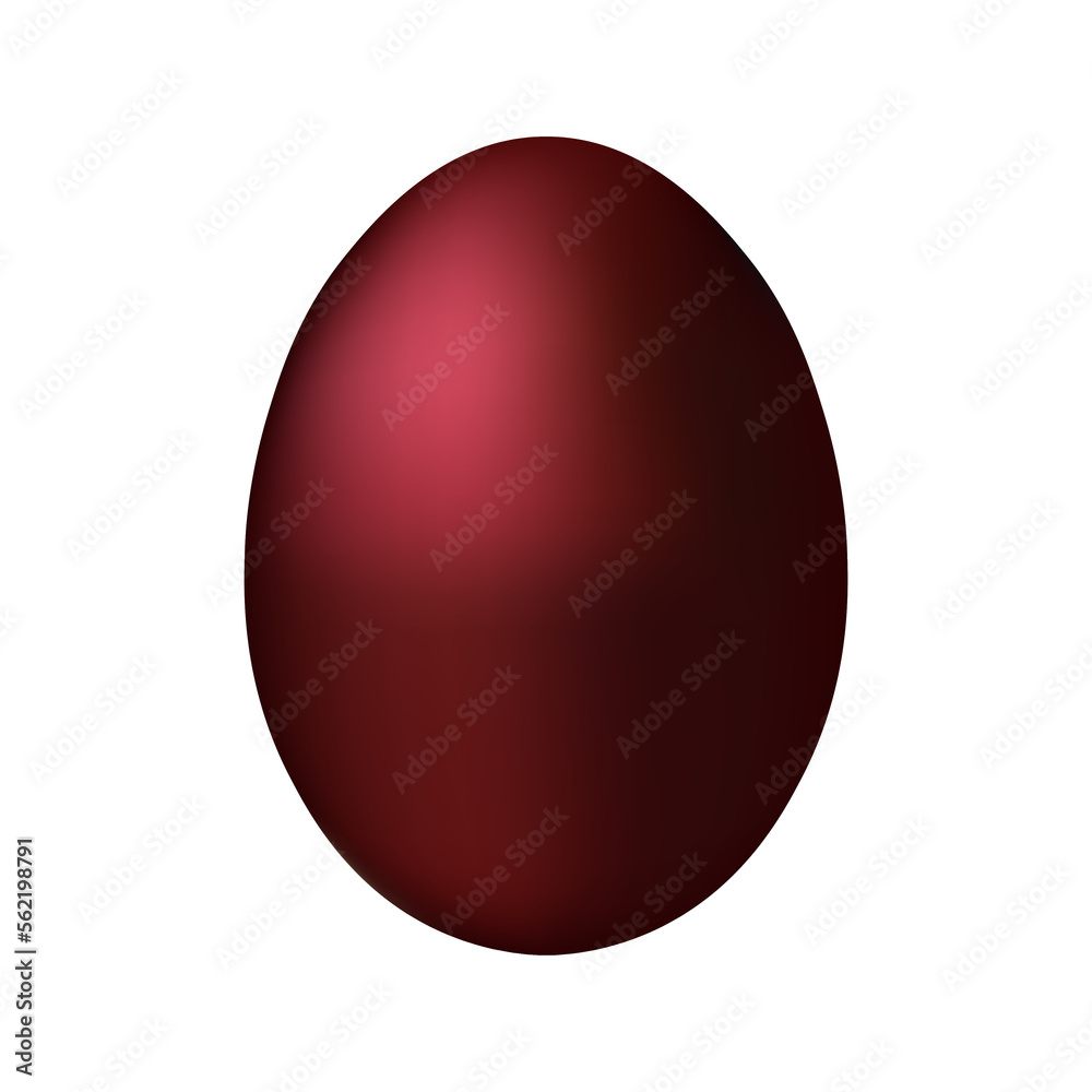 Dark red chicken egg for easter Realistic and volumetric egg Dark red chicken egg for easter Realistic and volumetric egg