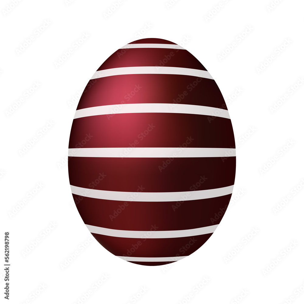 Dark red chicken egg for easter Realistic and volumetric egg Dark red chicken egg for easter Realistic and volumetric egg