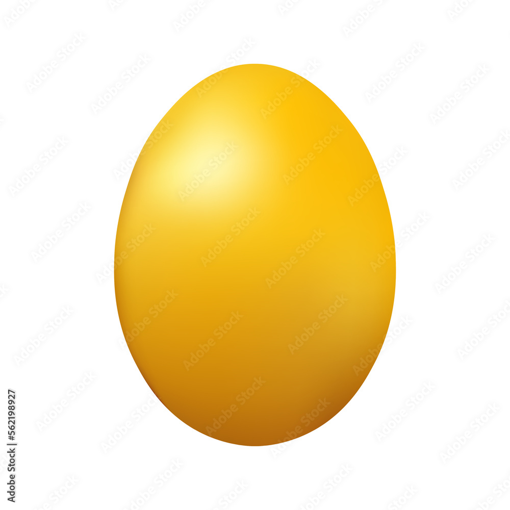 Yellow chicken egg for easter Realistic and volumetric egg